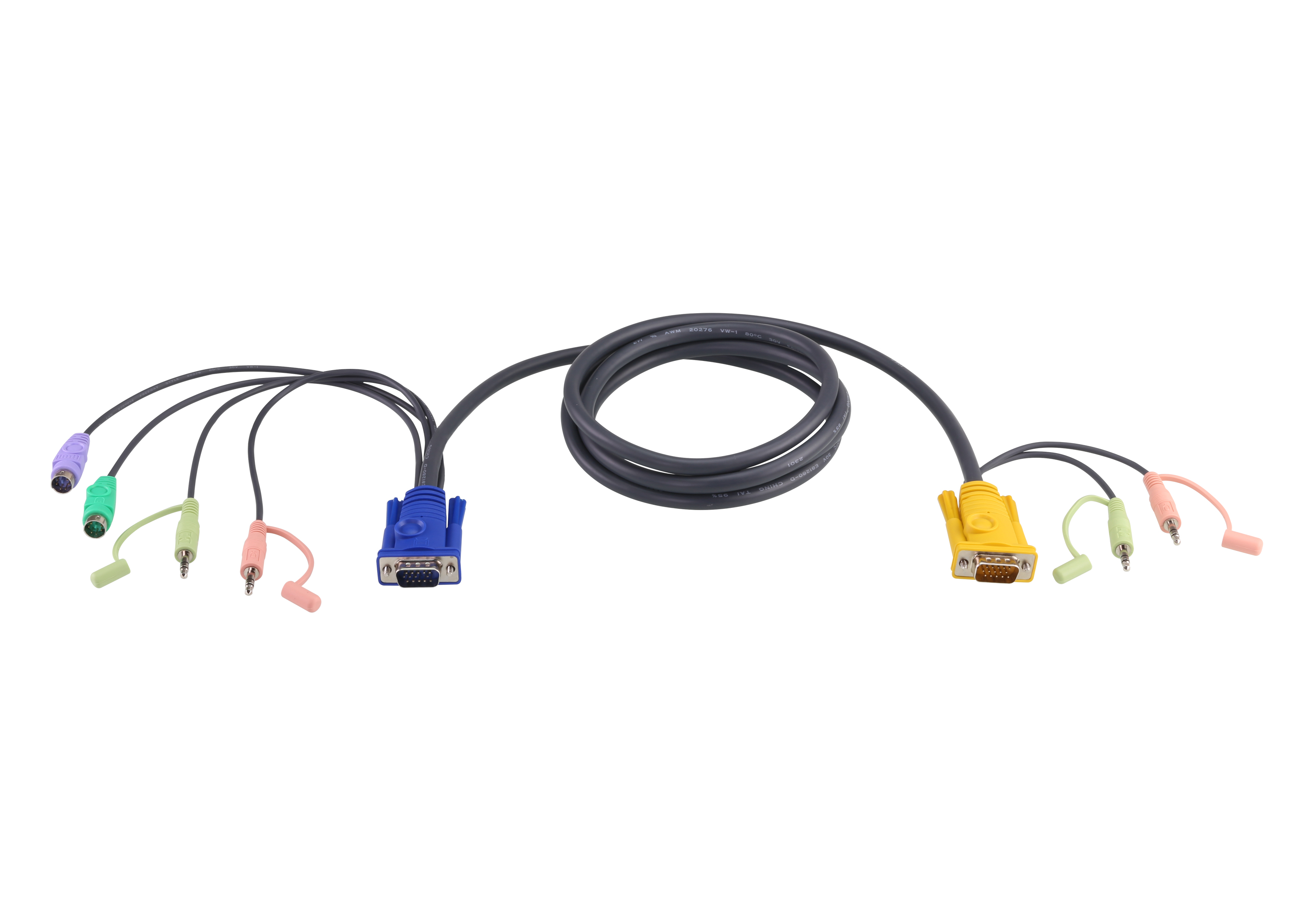 ATEN 2L-5302P kvm кабель для аудио PS/2 VGA и SPHD 3в1 1.8м - фото
