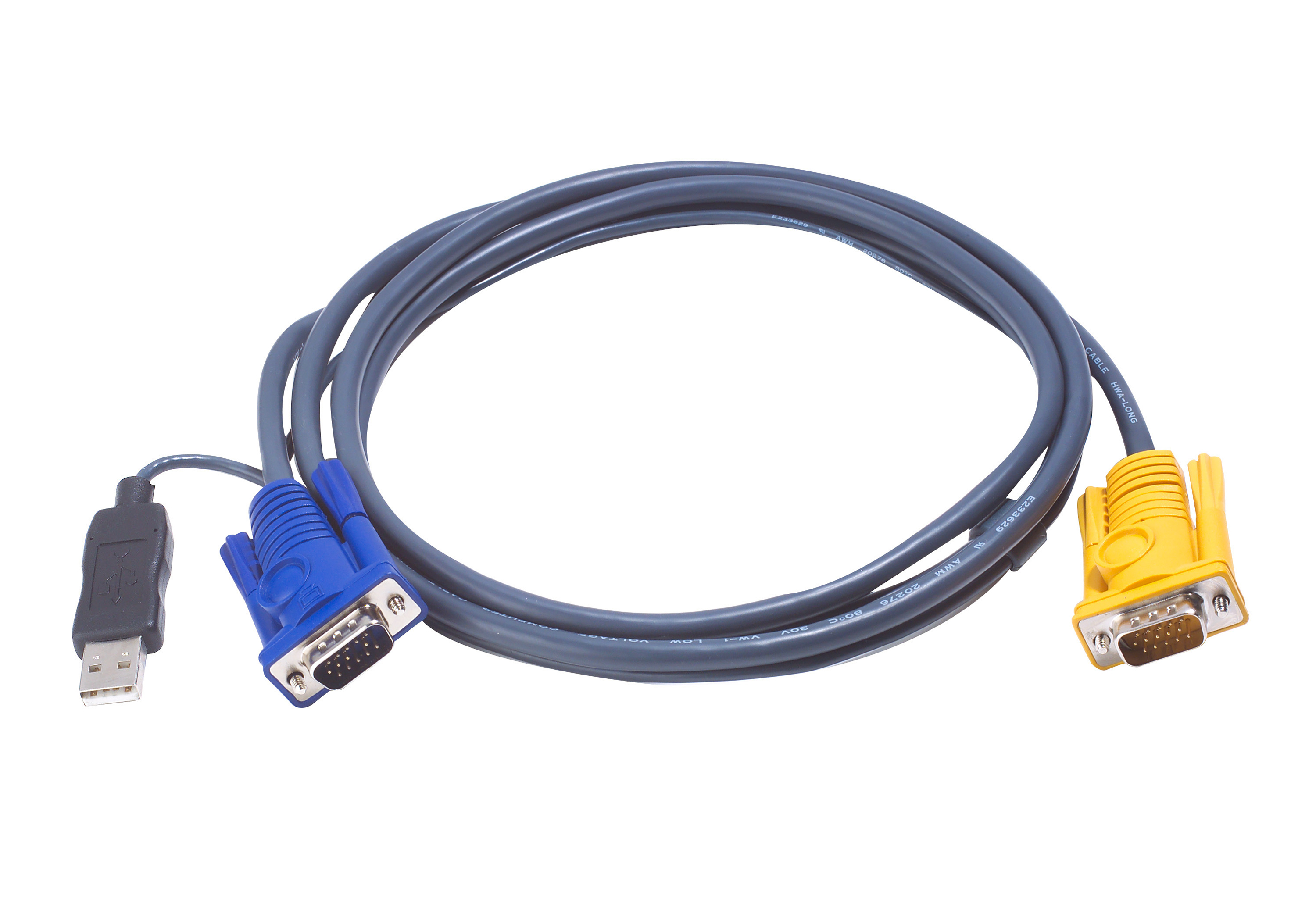 ATEN 2L-5206UP kvm кабель с конвертером PS/2 USB и SPHD 3в1 6м - фото