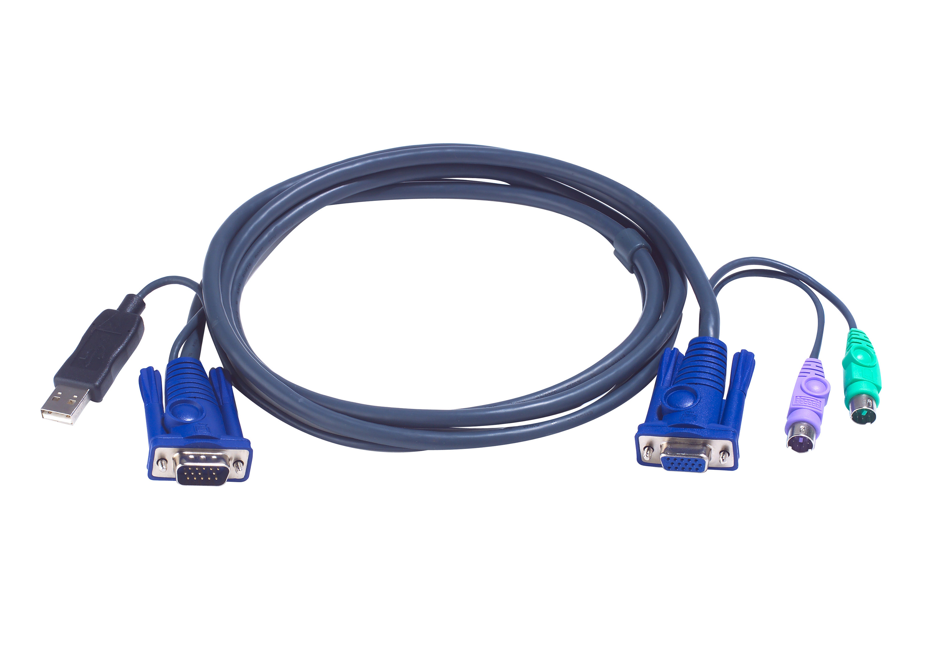 ATEN 2L-5503UP kvm кабель с конвертером PS/2 USB 3м - фото