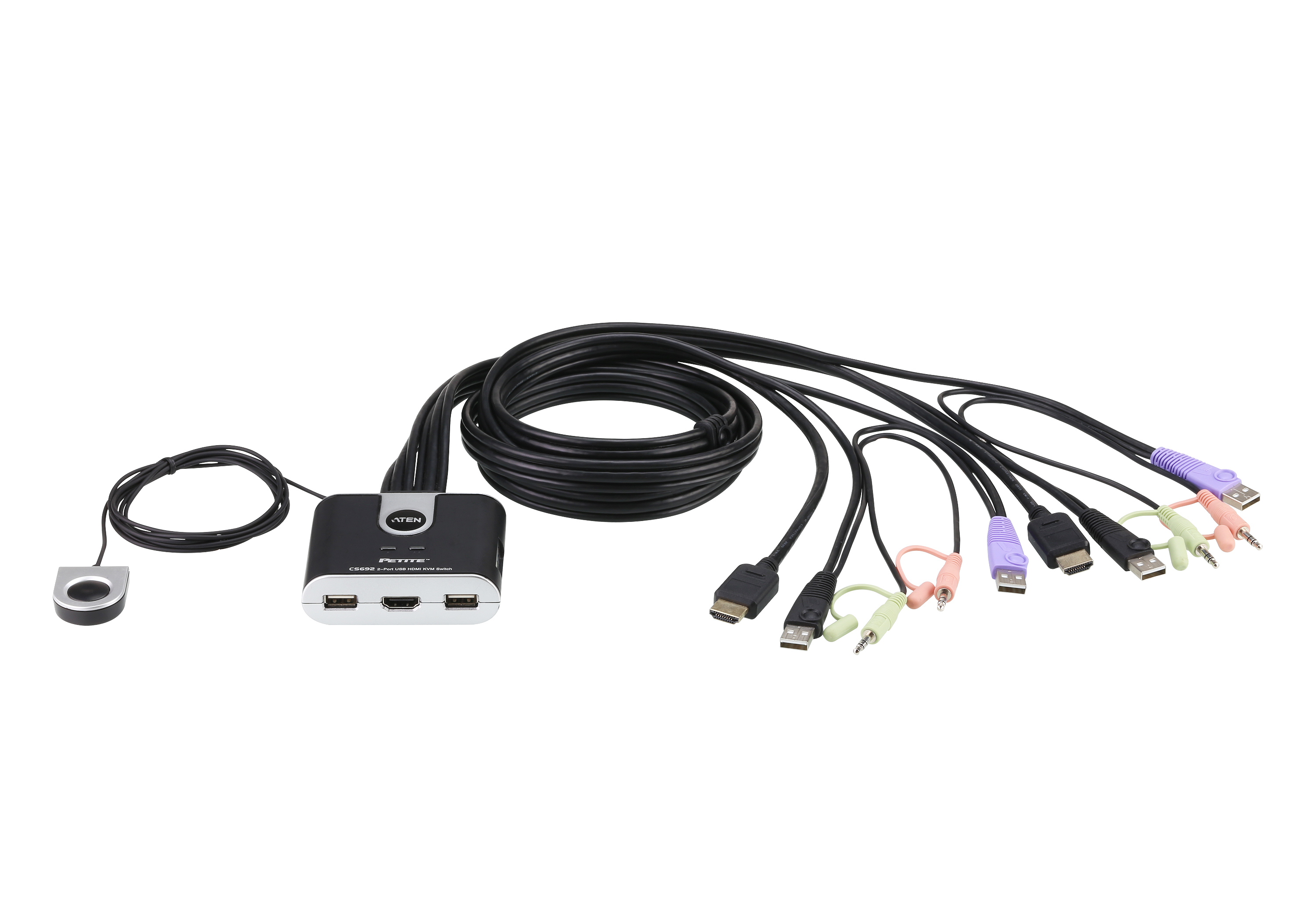ATEN CS692 Кабельный kvm переключатель USB HDMI аудио 2 порта - фото
