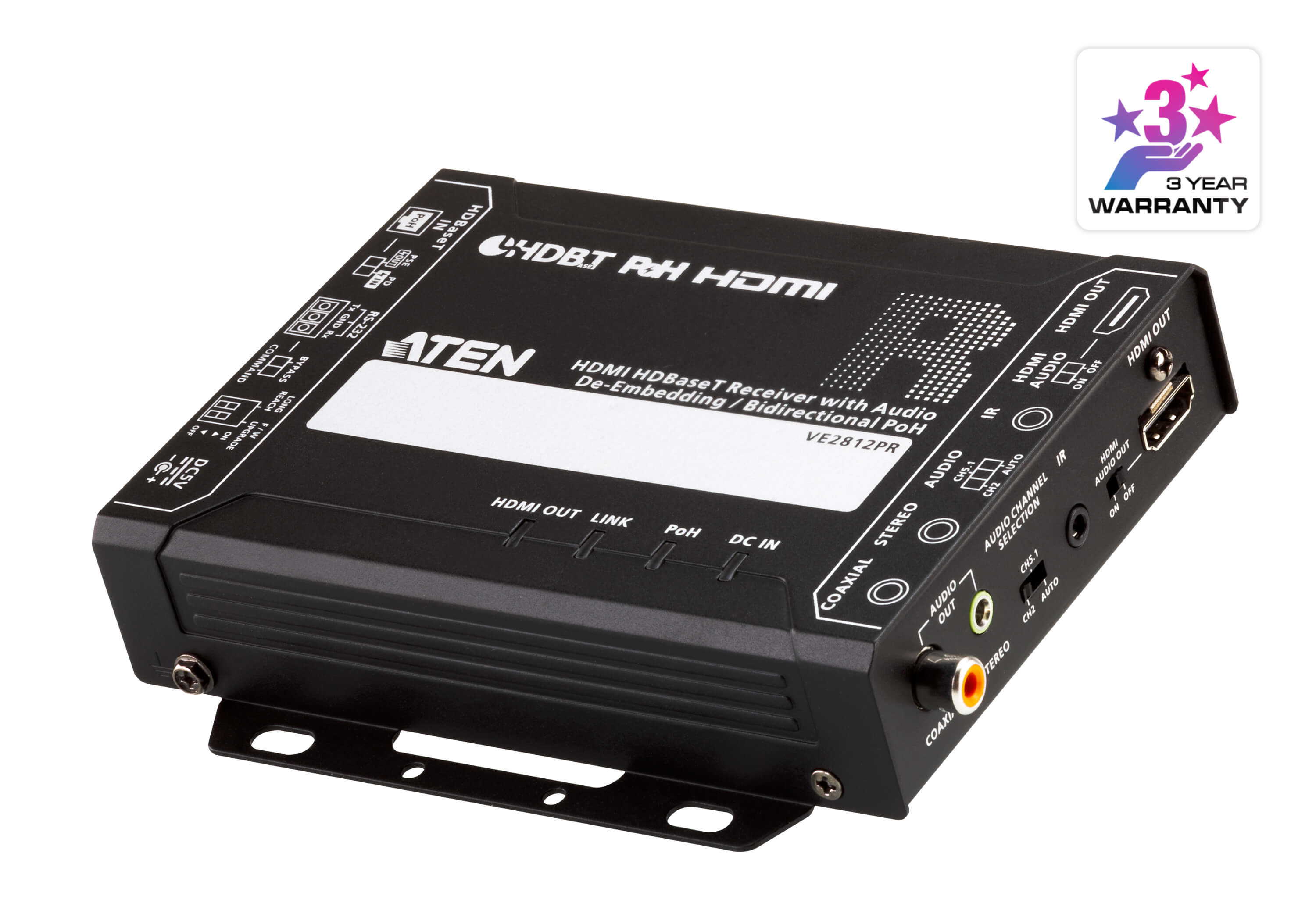 ATEN VE2812PR Приемник с извлекателемаудио HDMI HDBaseT PoH 4K 100м - фото