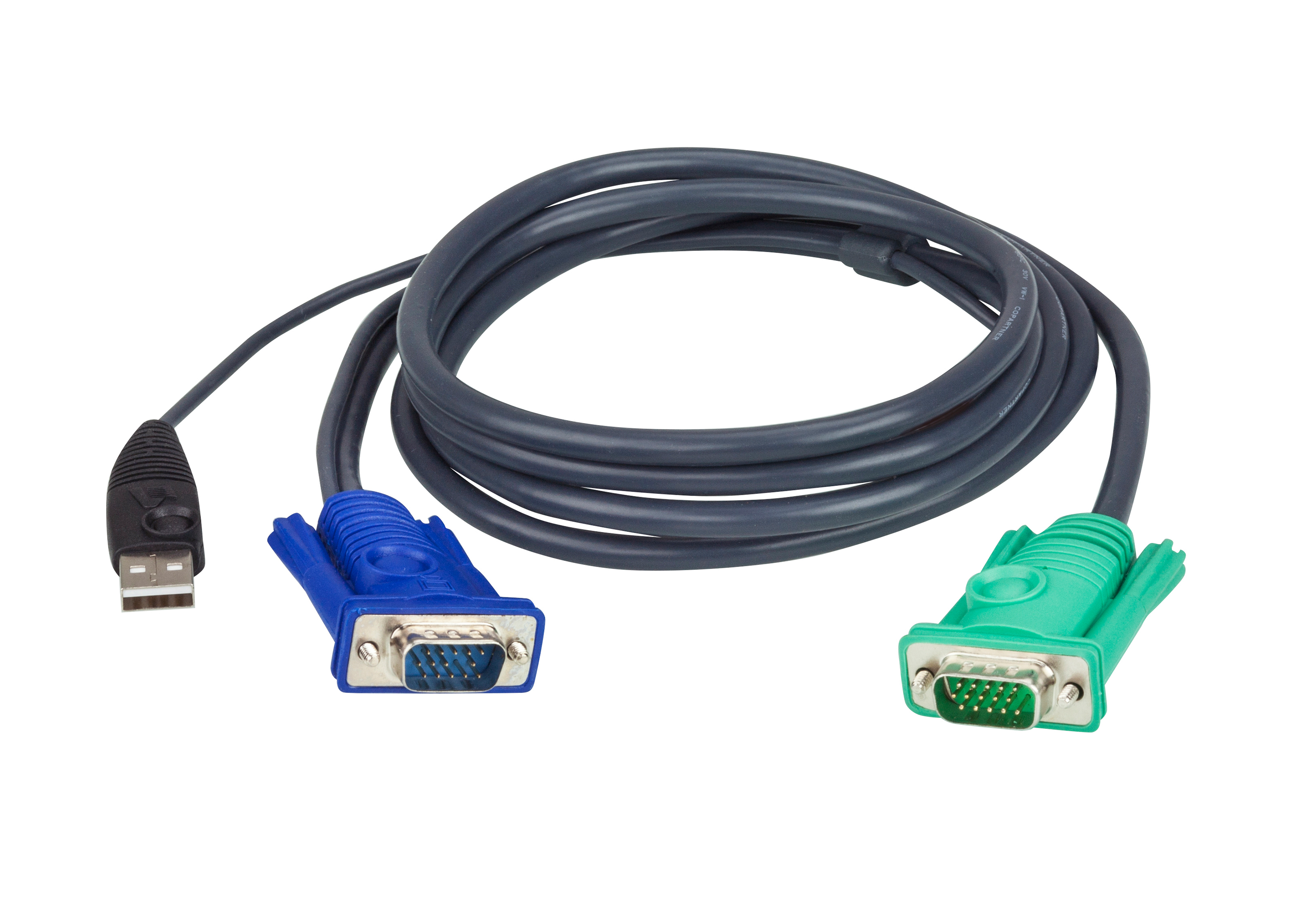 ATEN 2L-5202U kvm кабель USB VGA и SPHD 3в1 1.8м - фото