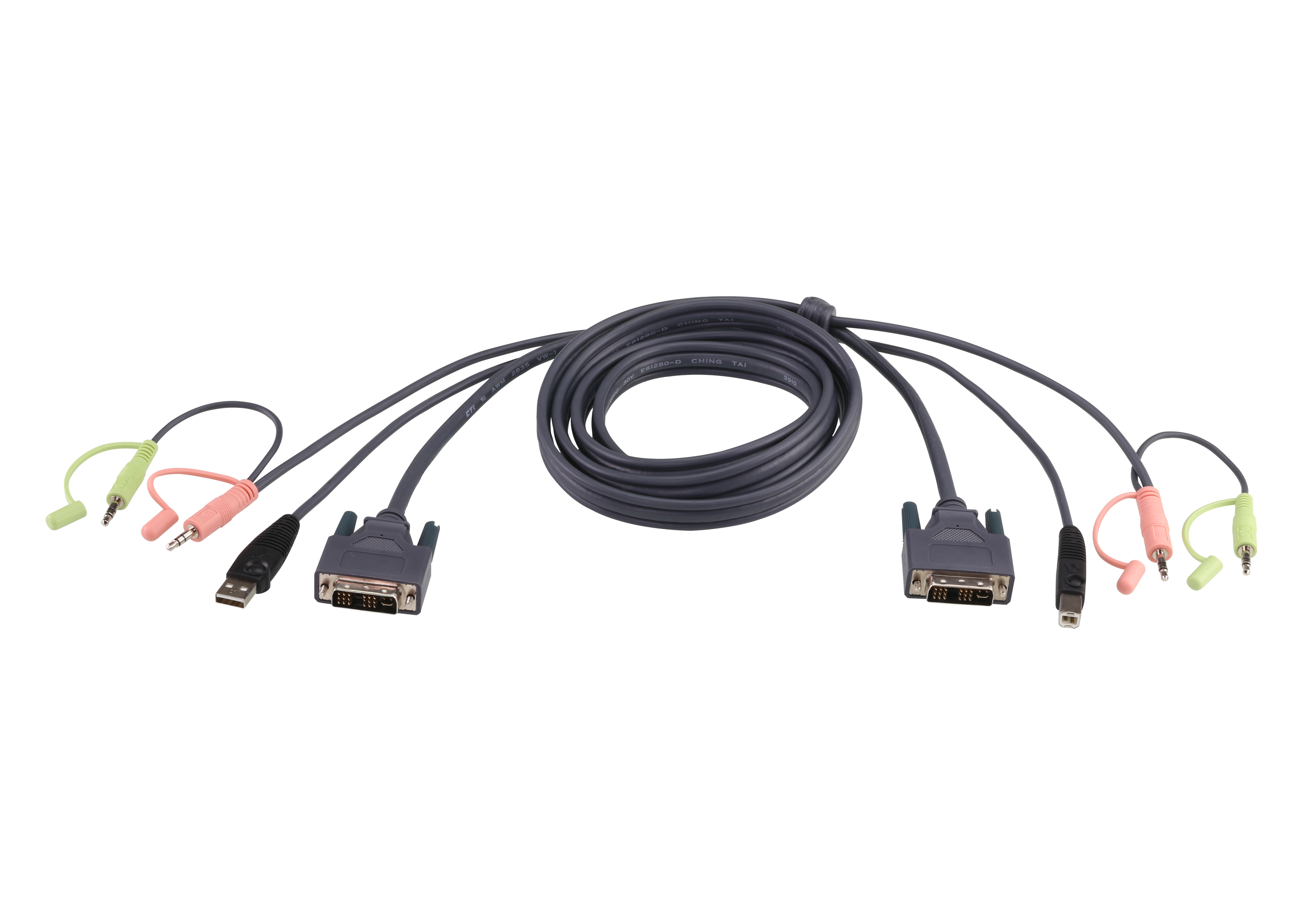 ATEN 2L-7D02UD kvm кабель USB DVI D Dual Link 1.8м - фото