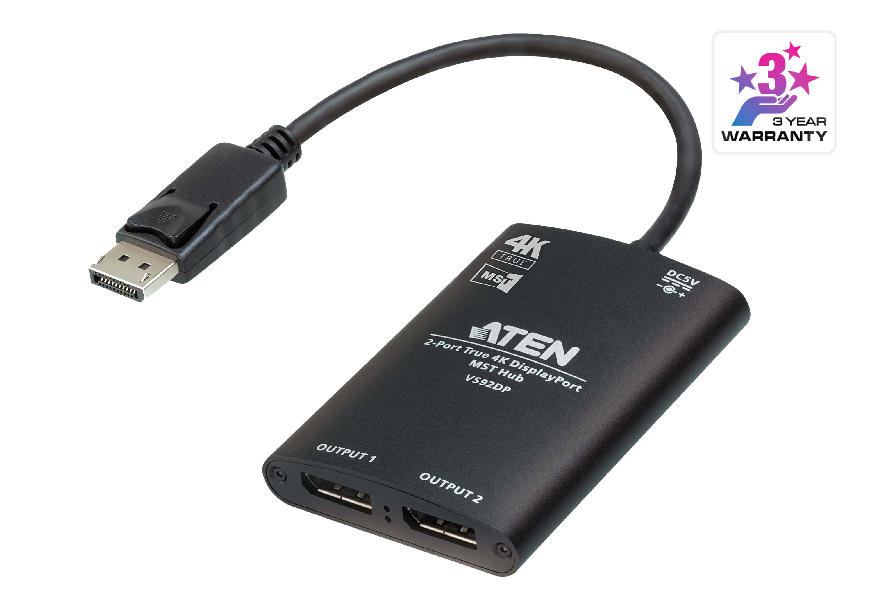 ATEN VS92DP Концентратор DisplayPort MST 2 порта True 4K - фото