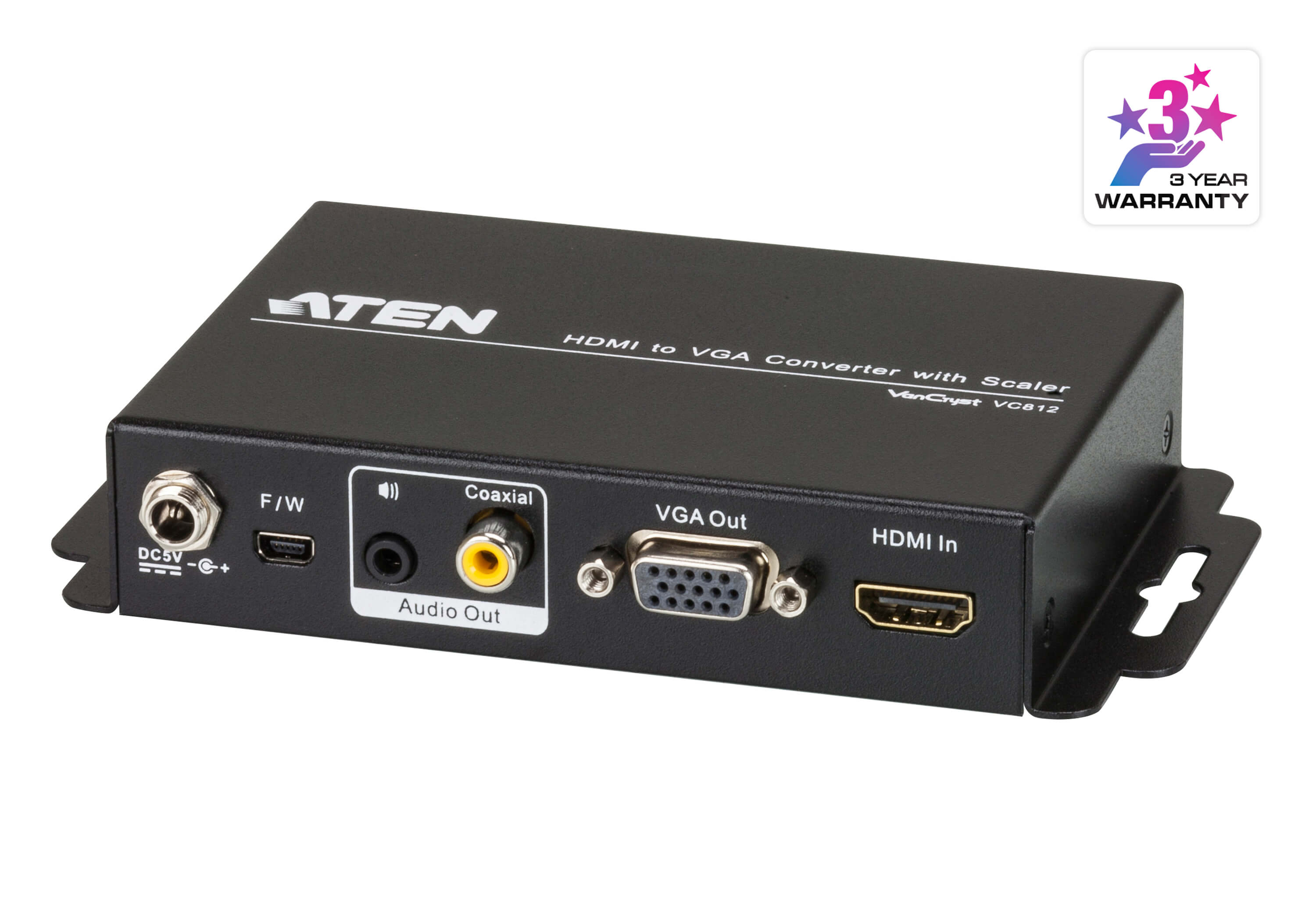ATEN VC812, Конвертер интерфейса HDMI-VGA с поддержкой звука и масштабирования - фото