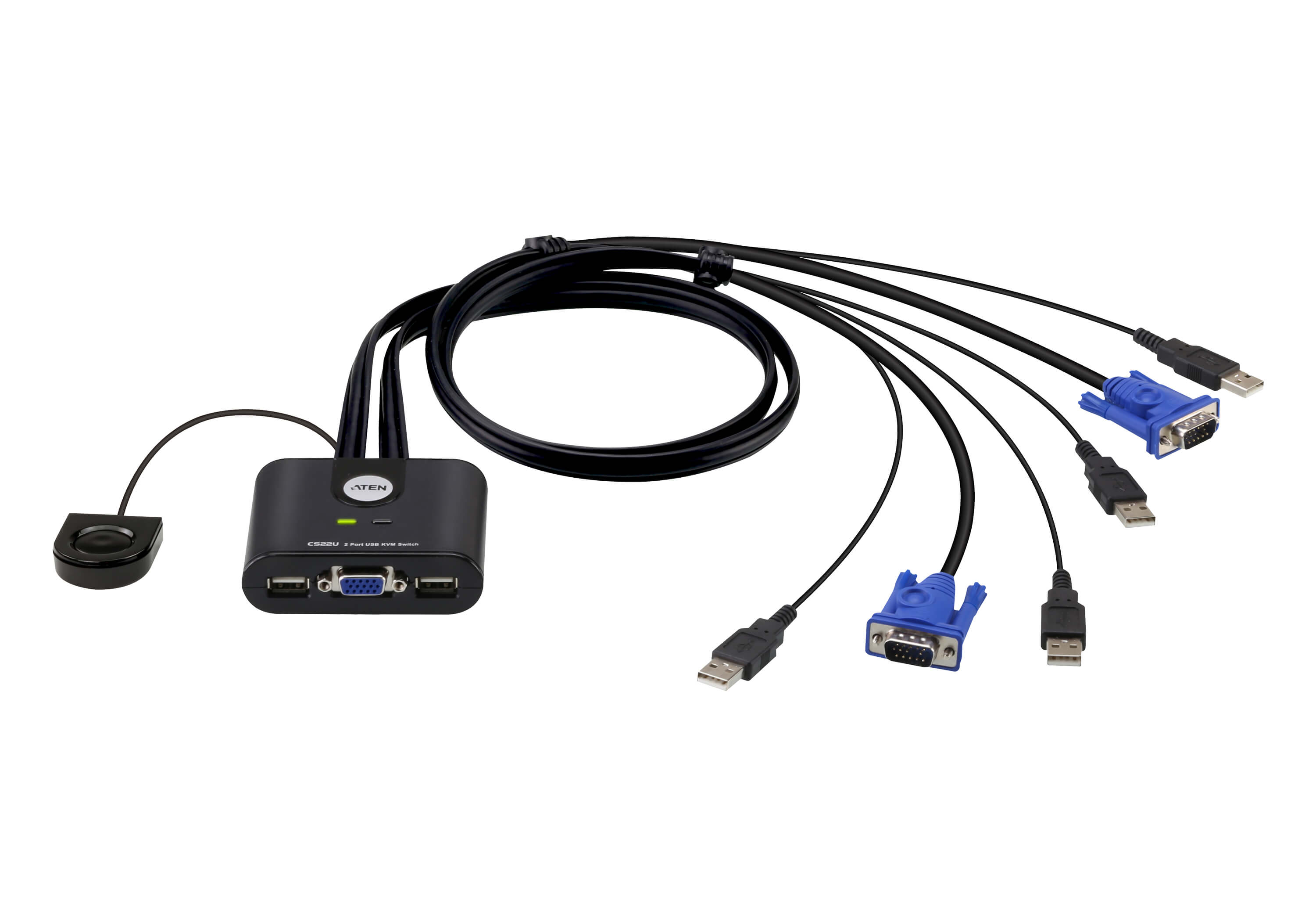 ATEN CS22U Кабельный kvm переключатель USB VGA 2 порта - фото