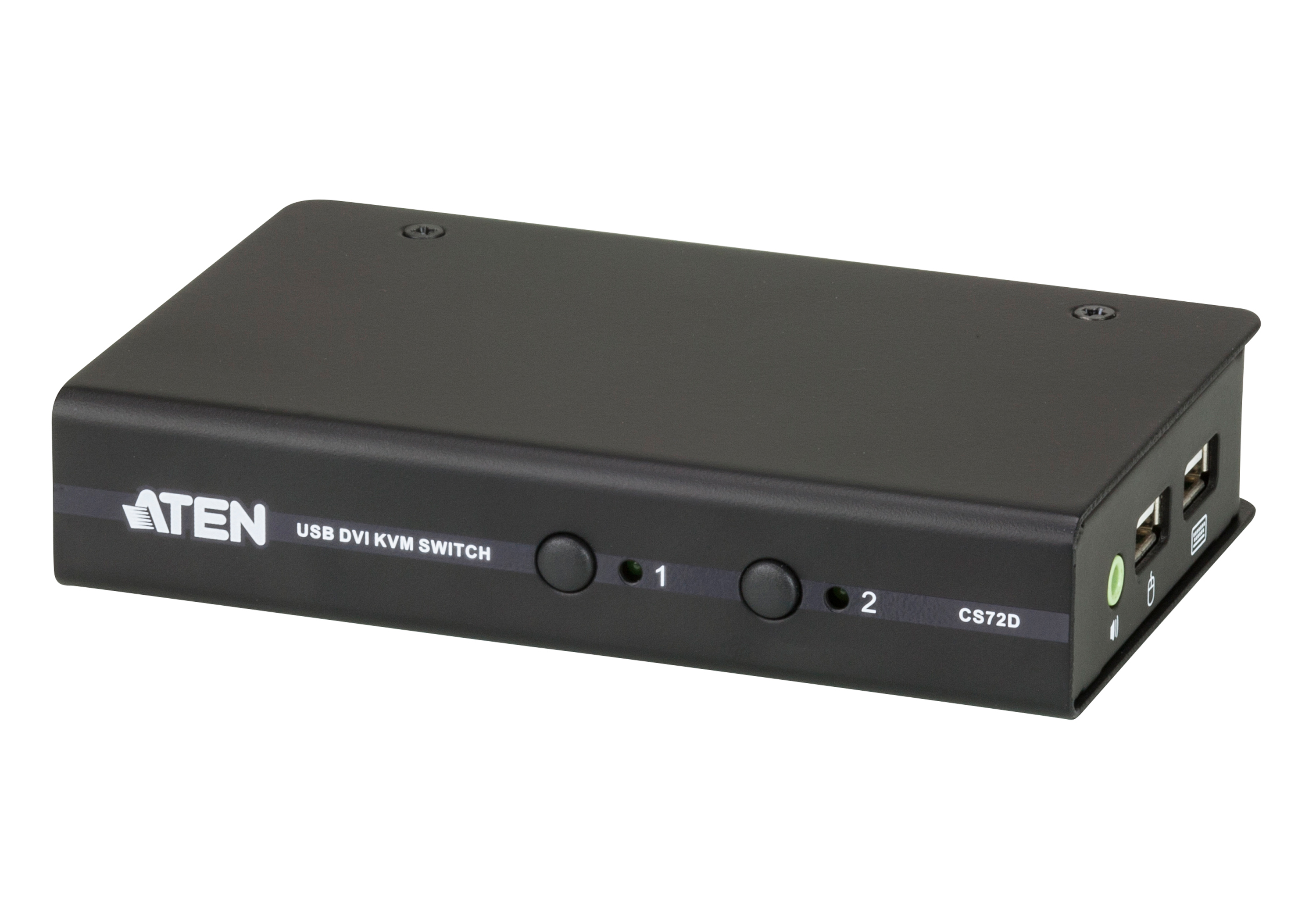 ATEN CS72D kvm коммутатор USB DVI тонкий 2 порта - фото